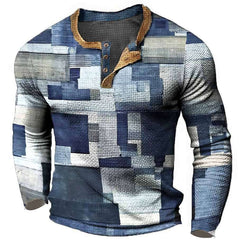 American Men's Sweater 3d Head Print Three-button