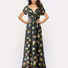 American Women's Printed Multiple Wear Chiffon Dress