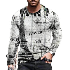 Men's Clothing Long-sleeved Round Neck T-shirt