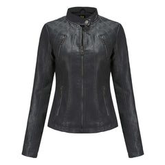 Short ladies leather jacket