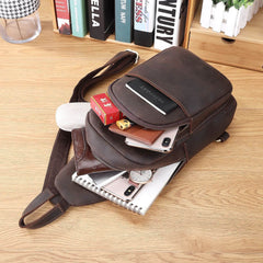 Horse Leather Chest Bag Leather Men's Shoulder Messenger Bag