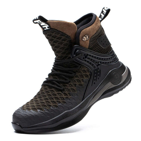 High-Top Labor Insurance Shoes Men's Anti-Smashing And Anti-Piercing Safety Shoes Flying Woven Light Work Shoes