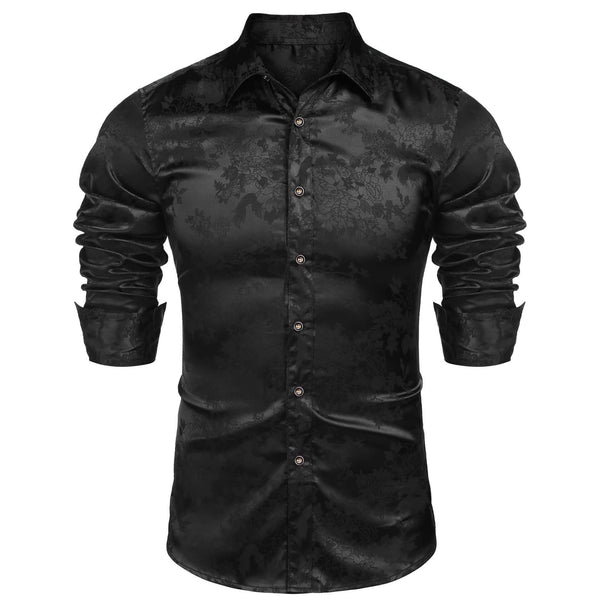 Men's Silk Satin Dress Shirt