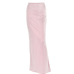 All-matching Sheath Long Satin Skirt