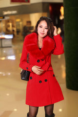 Woolen women coat double-breasted woolen coat