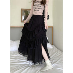 Female Summer Irregular Lace Lace Cake Skirt