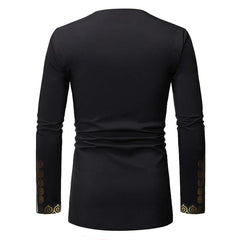 Men's Casual Long-sleeved Polyester Shirt Bronzing