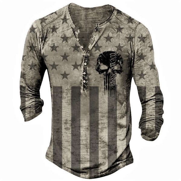 Printed Men's Street Long-sleeved Sports T-shirt