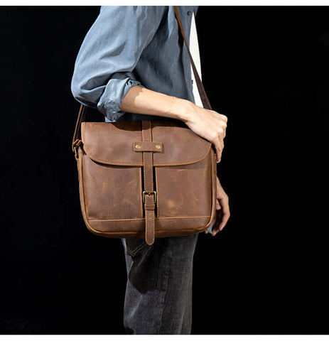 Handmade Genuine Leather Crossbody Shoulder Bag European And American Fashion