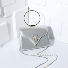 Fashion Rhinestone Small Flower Dinner Bag Handbag