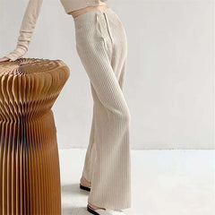 Women's High Waist Slimming Soft Knitted Trousers