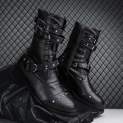 Middle Tube Leather Boots Ceremonial Motorcycle Men's Martin Performance