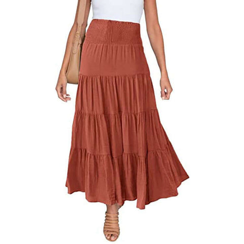 Women's Fashion High Waist Bohemian Long Skirt