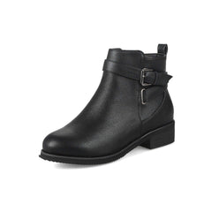 Martin Round Toe Short Low Heel Female Boots