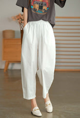 Solid Color Cotton High Waist All-matching Wide Leg Pants