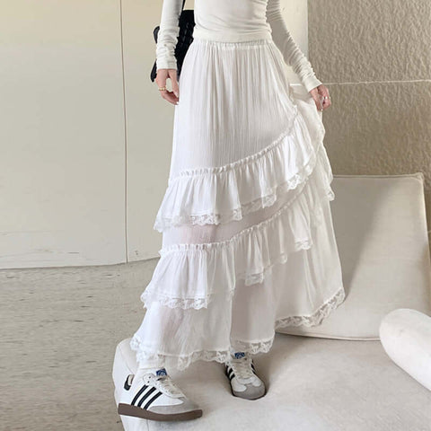 Female Summer Irregular Lace Lace Cake Skirt