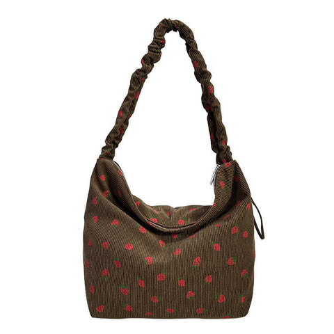 American Women's Corduroy Corduroy Strawberry Cross-body Bag