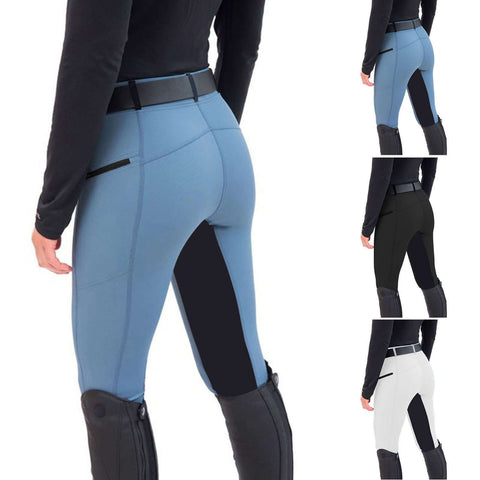 Fashion Equestrian Slim Stretch Stitching Riding Casual Pencil Pants