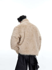 Long Haired Standing Collar Thickened Fur Coat