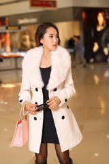 Woolen women coat double-breasted woolen coat