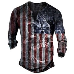 Printed Men's Street Long-sleeved Sports T-shirt