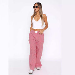 Women's Simple Striped Trousers Temperament Commute