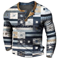 American Men's Sweater 3d Head Print Three-button