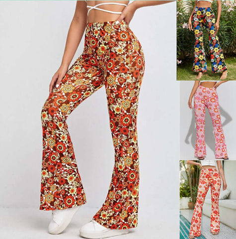 Fashion Printing Hip Hop Style Bell-bottom Pants