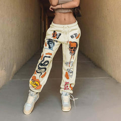 Women's Pants Skull Element Trend Printing Plus Velvet