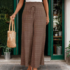 Women's Fashion Solid Color Wide-leg Casual Pants