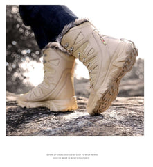 Snow Boots Cotton Boots Winter High-top Fleece-lined Warm Slugged Bottom Lace-up