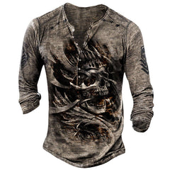 Printed Men's Street Long-sleeved Sports T-shirt