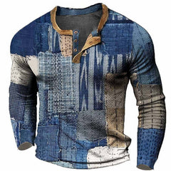 American Men's Sweater 3d Head Print Three-button