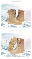 Snow Boots Cotton Boots Winter High-top Fleece-lined Warm Slugged Bottom Lace-up