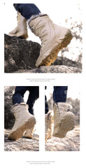 Snow Boots Cotton Boots Winter High-top Fleece-lined Warm Slugged Bottom Lace-up