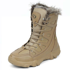 Snow Boots Cotton Boots Winter High-top Fleece-lined Warm Slugged Bottom Lace-up