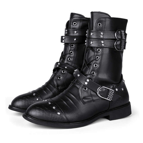 Middle Tube Leather Boots Ceremonial Motorcycle Men's Martin Performance