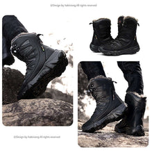 Snow Boots Cotton Boots Winter High-top Fleece-lined Warm Slugged Bottom Lace-up