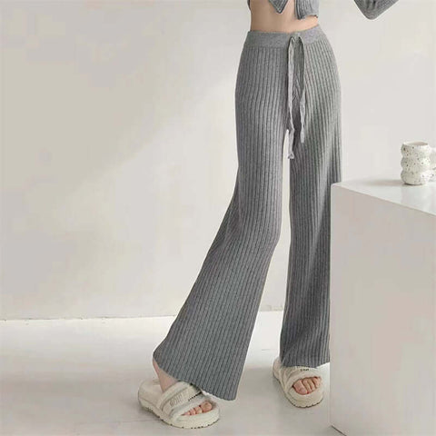 Women's High Waist Slimming Soft Knitted Trousers