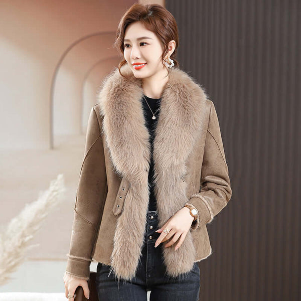 Fur Integrated Women's Short Coat Southern Winter Temperament