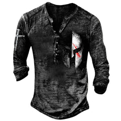 Printed Men's Street Long-sleeved Sports T-shirt