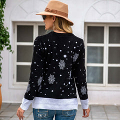 Sweater Women Loose Pullover Elk Jacquard Sweater