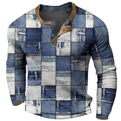 American Men's Sweater 3d Head Print Three-button