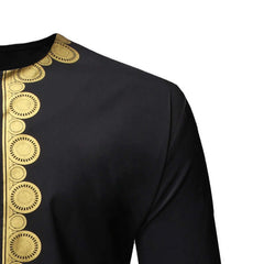 Men's Casual Long-sleeved Polyester Shirt Bronzing