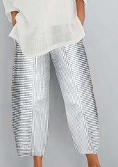 Women's Striped Pocket Versatile Casual Pants