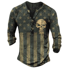 Printed Men's Street Long-sleeved Sports T-shirt