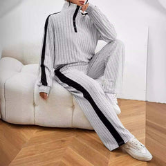 Casual Knitted High-end Design Clothes Two-piece Suit