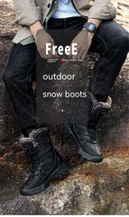 Snow Boots Cotton Boots Winter High-top Fleece-lined Warm Slugged Bottom Lace-up